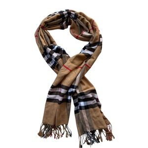 100% Cashmere Classic Plaid Scarf Blanket Wrap